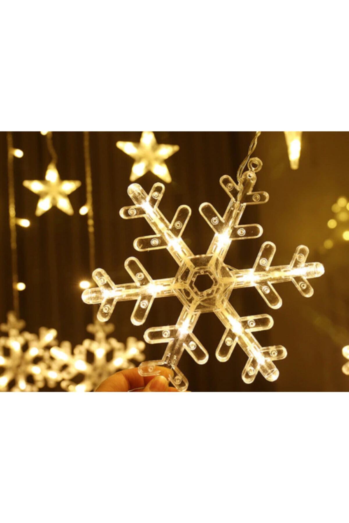 Happyland Kar Tanesi Perde Işık (FİŞLİ) Yılbaşı Led Işık New Desinger 744636