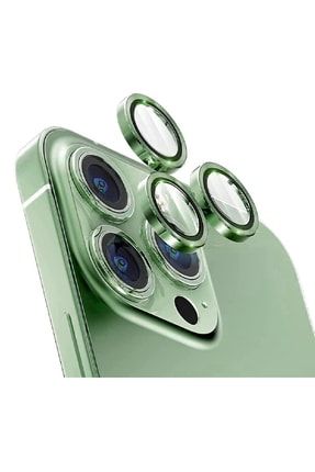 Iphone 13 Pro Max Uyumlu Kamera Camı Lens Koruyucu Halka Set - Koyu Yeşil i13PM-LSY