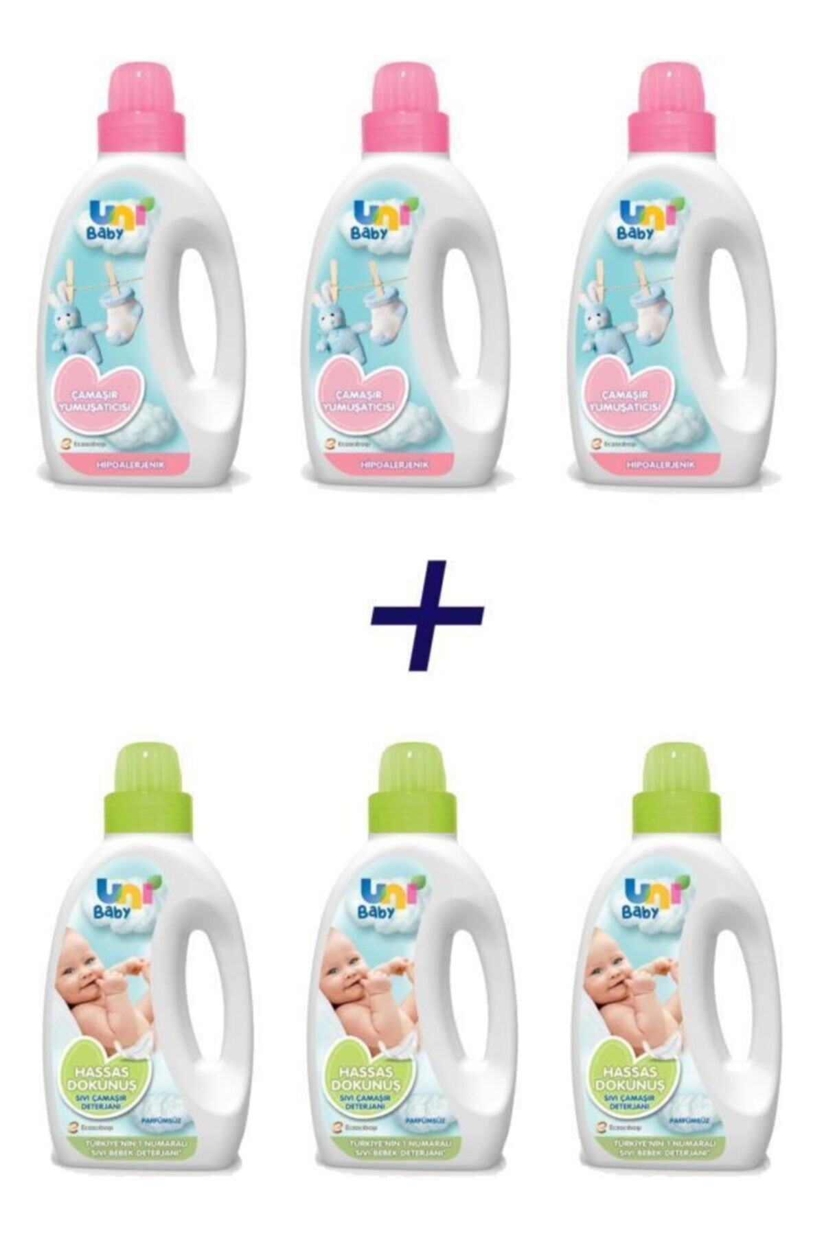 Uni Baby Yeşil Kapak Deterjan (3 Adet) 1500 Ml+yumuşatıcı (3 Adet) 1500 Ml fotoğrafı 2 (önizleme)