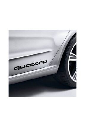Audi Quattro Yan Kapı Çıta Altı Düz Yazısı 2 Adet Set 40cm Siyah PRA-4955161-9348