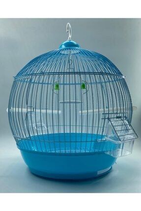 A9002 Boyalı Silindir Kuş Kafesi Mavi 33,5x43,8cm 1399
