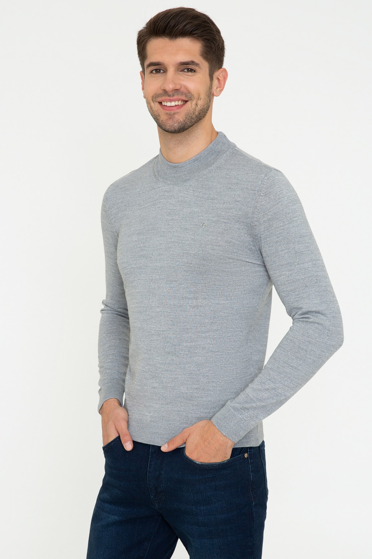 پلیور پیر کاردین مردانه پشمی خاکستری  راسته Regular/رگولار    Regular/رگولار Daily/روزانه | Pierre Cardin G021SZ0TK.000.1339326 - تصویر 3