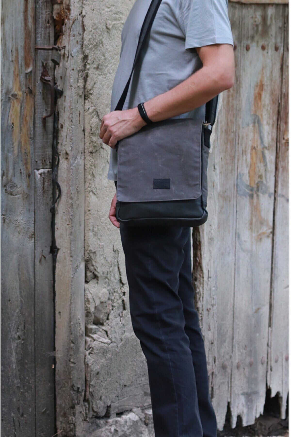 old cotton cargo 7112 Western Suya Dayanıklı Kumaş Okul Tablet Çapraz Askılı Omuz Postacı Çantası LR10275