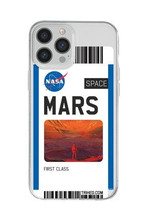 Iphone 13 Pro Şeffaf Renkli Silikon Mars Bileti Telefon Kılıfı Trv023-iPhone-13-Pro