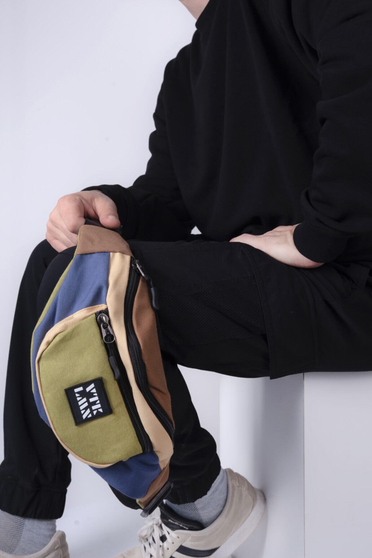 Vatkalimon  Unisex Renkli Omuz Ve Bel Çantası - Görsel 4