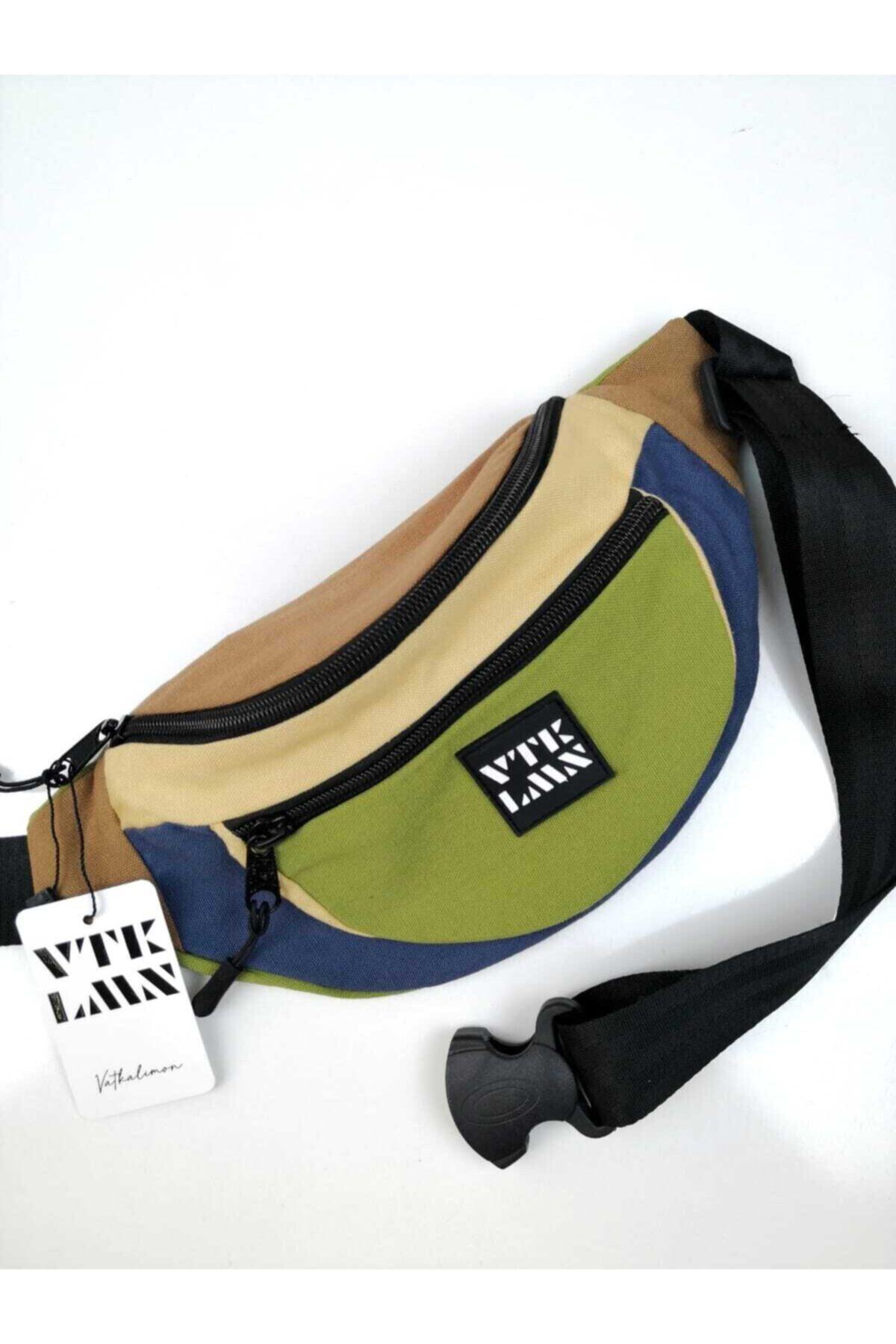 Vatkalimon  Unisex Renkli Omuz Ve Bel Çantası - Görsel 7