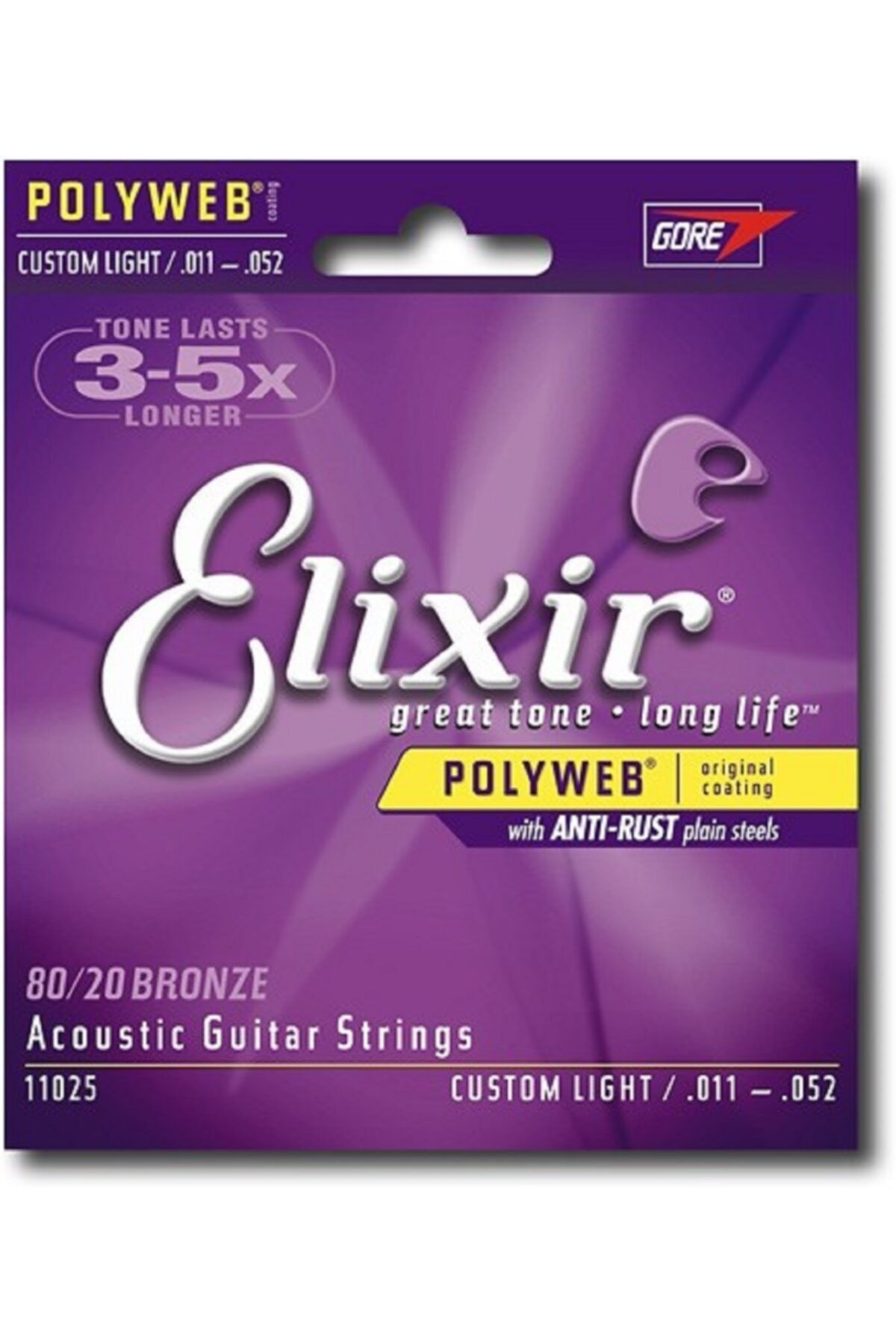 Elixir-011-052 Polyweb Coating 80/20 Bronze Χορδή Ακουστικής Κιθάρας 3