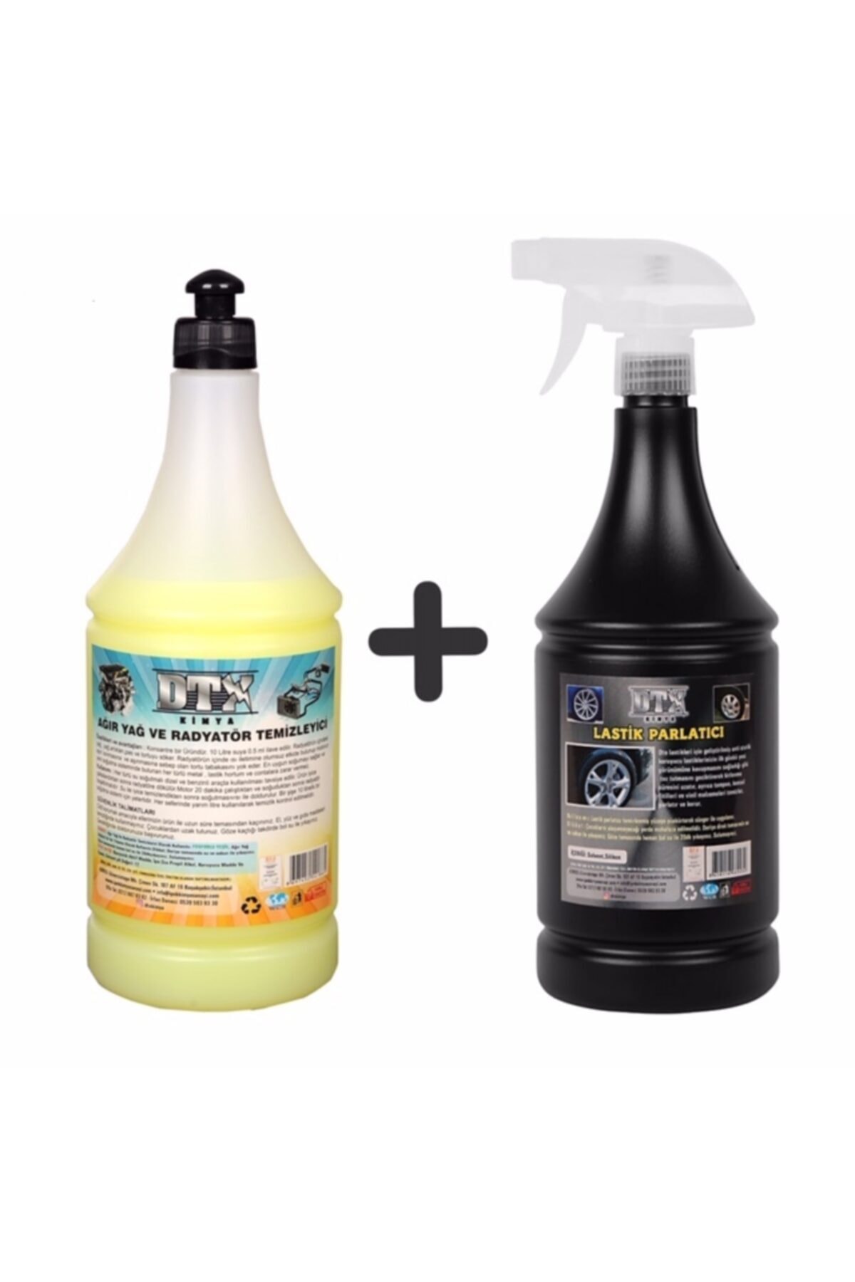 Ağır Yağ Sökücü Radyatör Temizleme İlacı 1 Litre & Lastik parlatıcı Sıvısı 500 ml