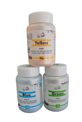Dr Gusto 3 Lü Set Yeşil / Sarı / Mavi Yağ Bazlı Toz Gıda Boya 25gr GP-3SET-25Y-5