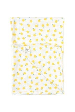 Penye Battaniye Çift Katlı Doğal Pamuk Limonlar BOU-BLNK-0046