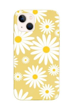 Iphone 13 Uyumlu Big Daisy Tasarımlı Sarı Lansman Telefon Kılıfı iPhone13amz-lns-007
