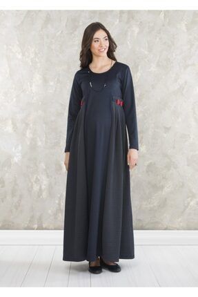 Puantiye Desenli Uzun Hamile Elbise 3306