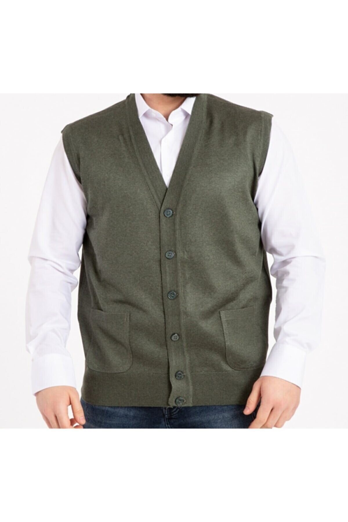 Men's Buttoned Thin Wool Knitwear Knit Vest