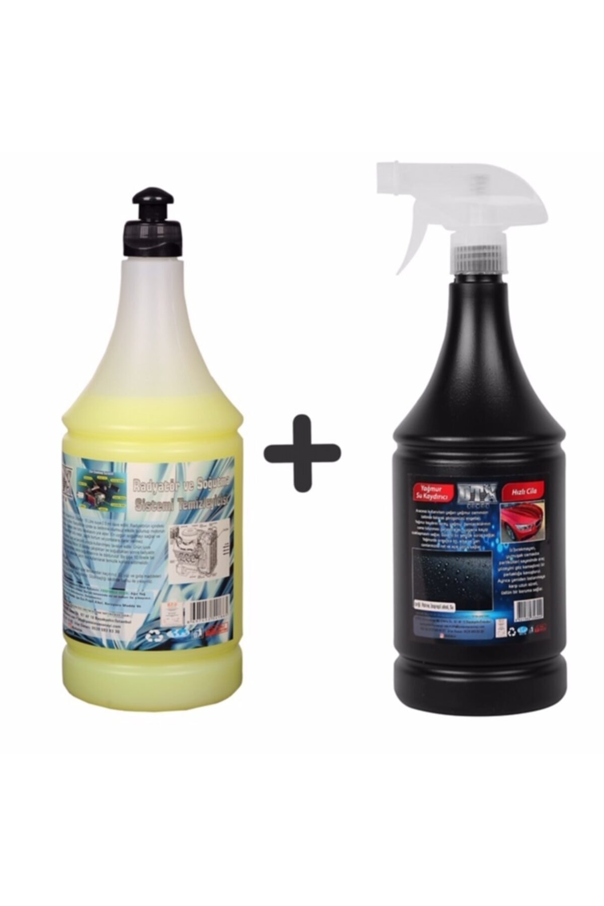 Oto Kalorifer Ve Petek Temizleme Ilacı (solventli) 1 Lt & Yağmur Suyu Kaydırıcı,hızlı Cila 1 Lt