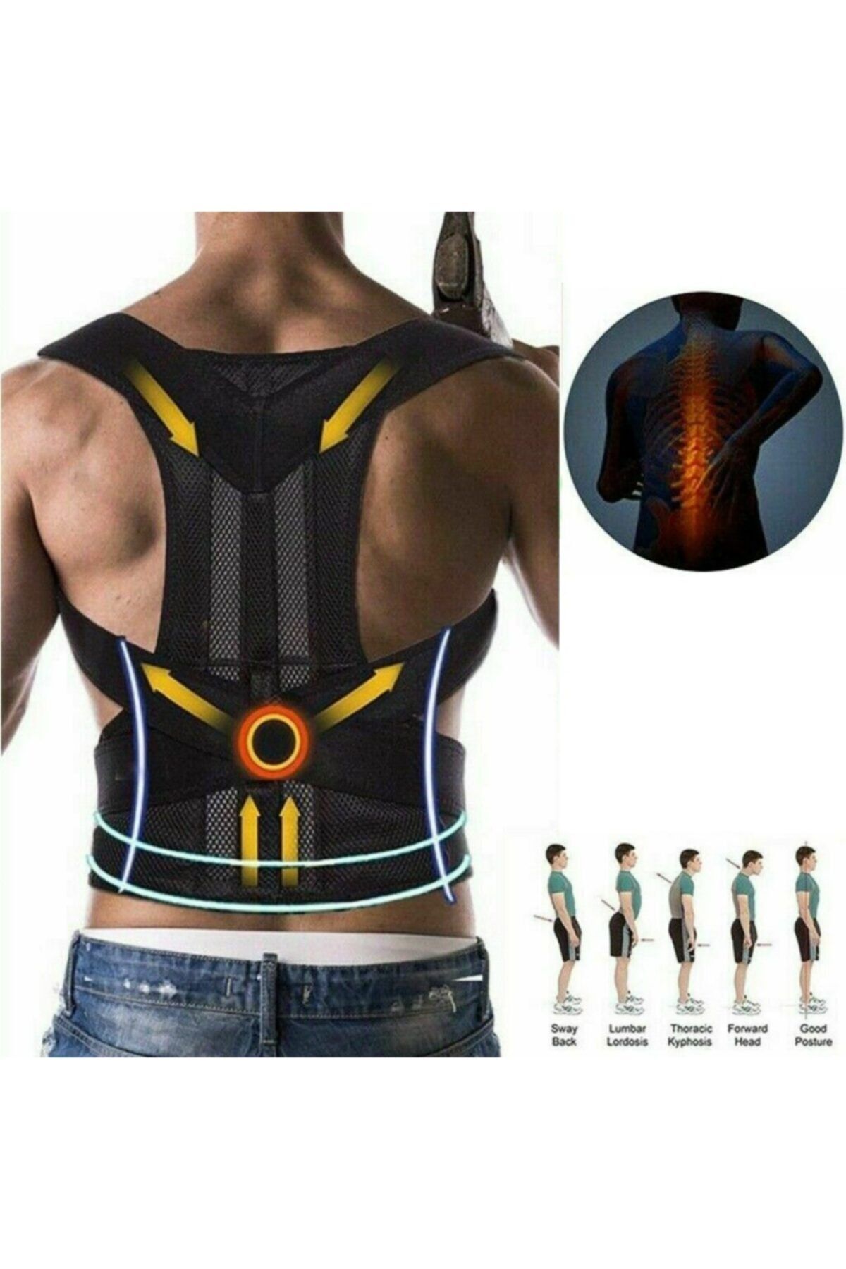 Ankaflex Men's Waist/Shoulder/Back Underwire Sports Upright