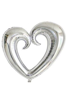 Gümüş Ortası Boş Kalp Folyo Balon SDLYORG0066