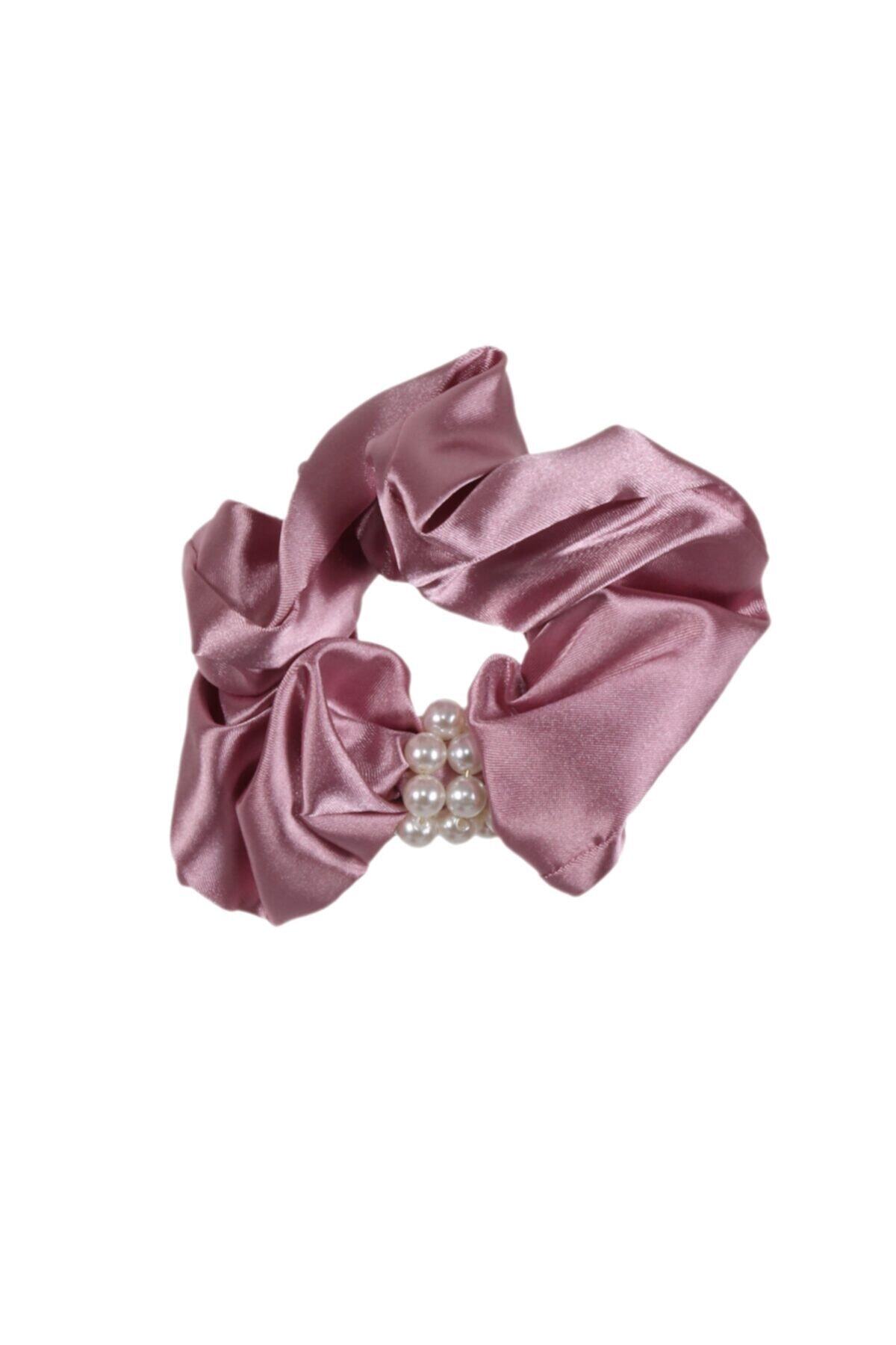 Hahai Women's Pearl Bead Detailed Scrunchie Buckle