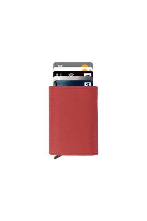 Agara – Rfid Korumalı Mekanizmalı Deri Erkek Kırmızı Cüzdan / Akıllı Kartlık PRA-724487-798869