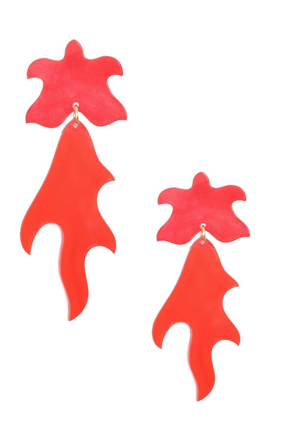 LABALABA-WOMEN'S COLORFUL PLEXY DESIGN FLAME EARRINGS 3