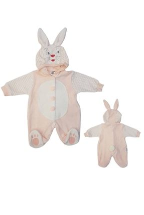 Kız Bebek Kadife Tavşan Kostüm Tulum HPP-2025