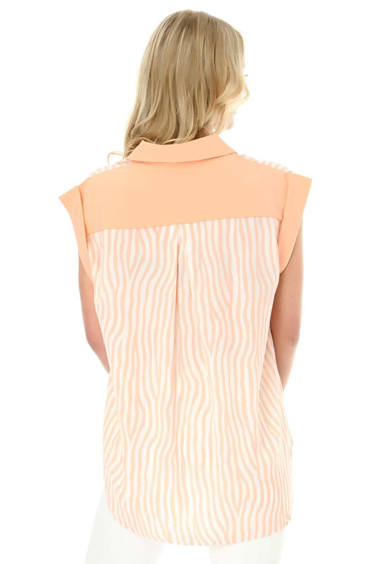 Laranor-Women's Puppy White Striped Blouse 2