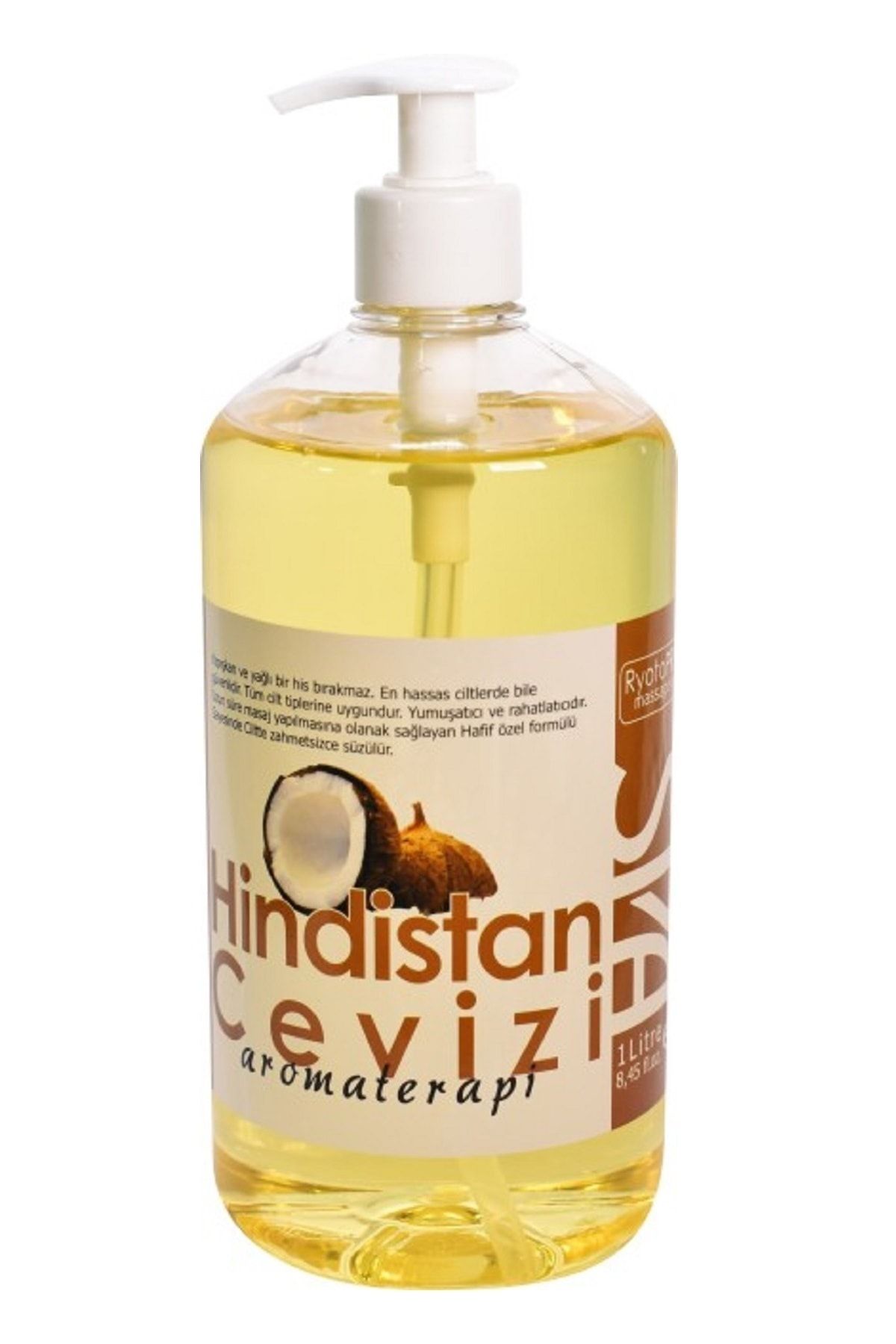 RyotoPRO Hindistan Ceviz Aromaterapi Masaj Yağı %100 Doğal 1 Lt. / RyotoPRO Coconut Aromatherapy Massage Oil 100% Natural 1 Lt.