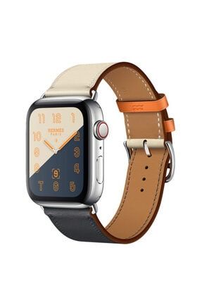 Apple Watch Hermes Deri Loop 38/40mm Uyumlu Kordon (logo Var) tknbnd-hlsarK