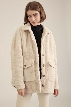 Bershka Kadin Kirli Beyaz Kivrik Kollu Blazer 00976085 Trendyol