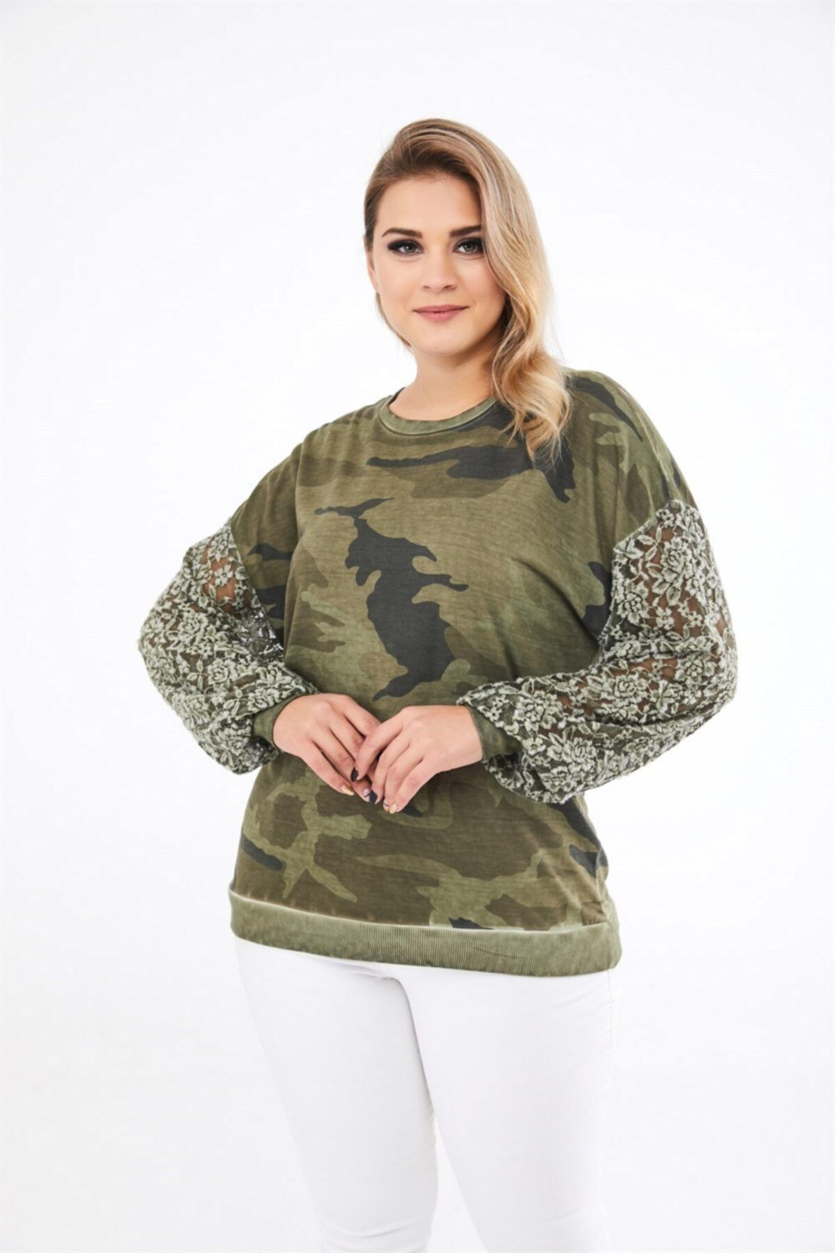 Camouflage top womens sweatshirt