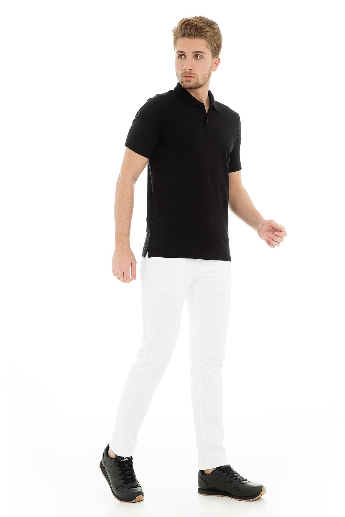 تی شرت یقه پولو مشکی مردانه POLO YAKA T SS NOOS Jack Jones Jack & Jones