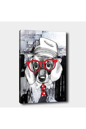 Gözlüklü Köpek Kanvas Tablo B-43405