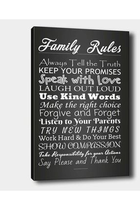 Aile Kuralları Kanvas Tablo 90 x 60 cm Sb-43621 B-43621