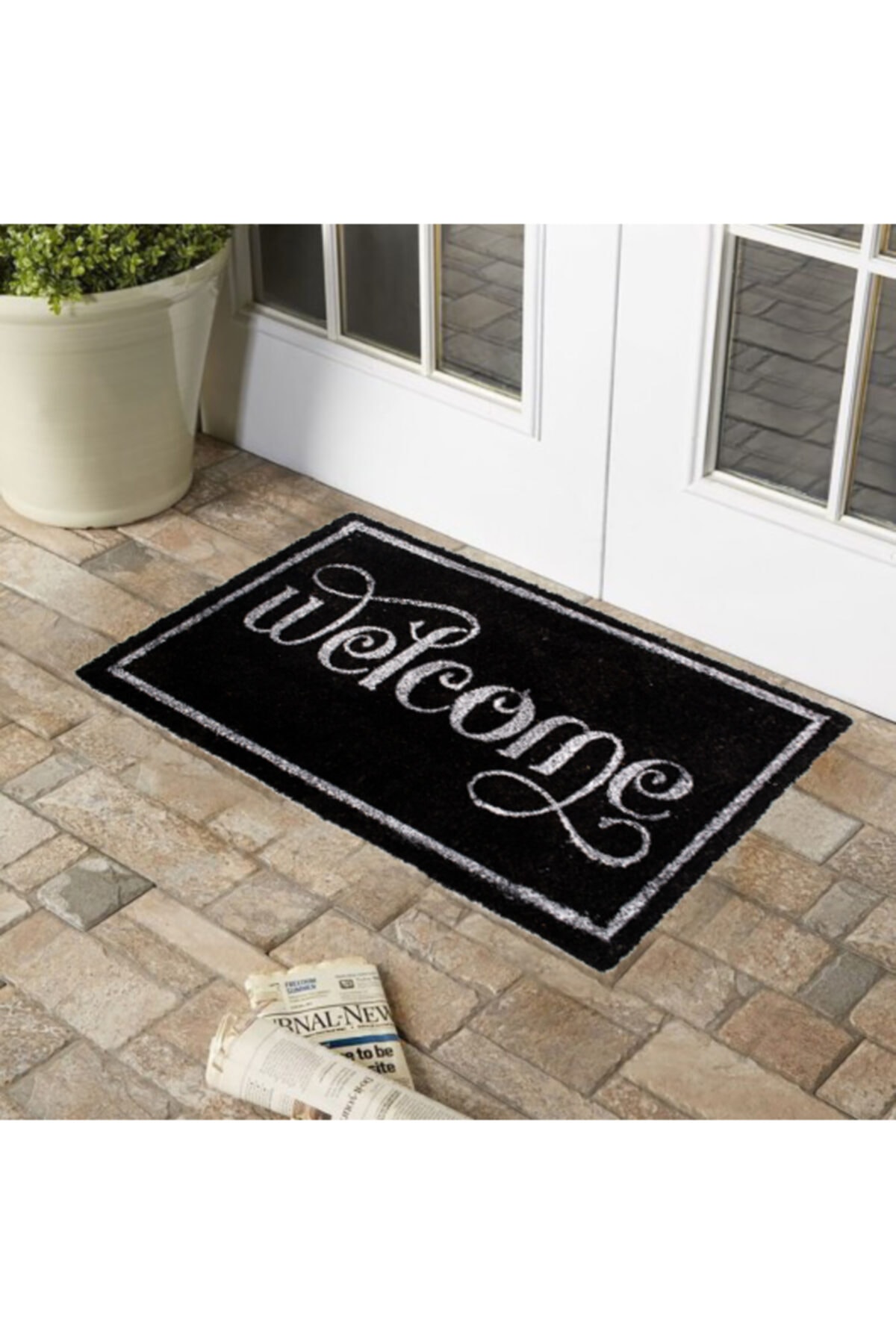 giz home siyah welcome koko kapi paspasi 45x75 fiyati yorumlari trendyol