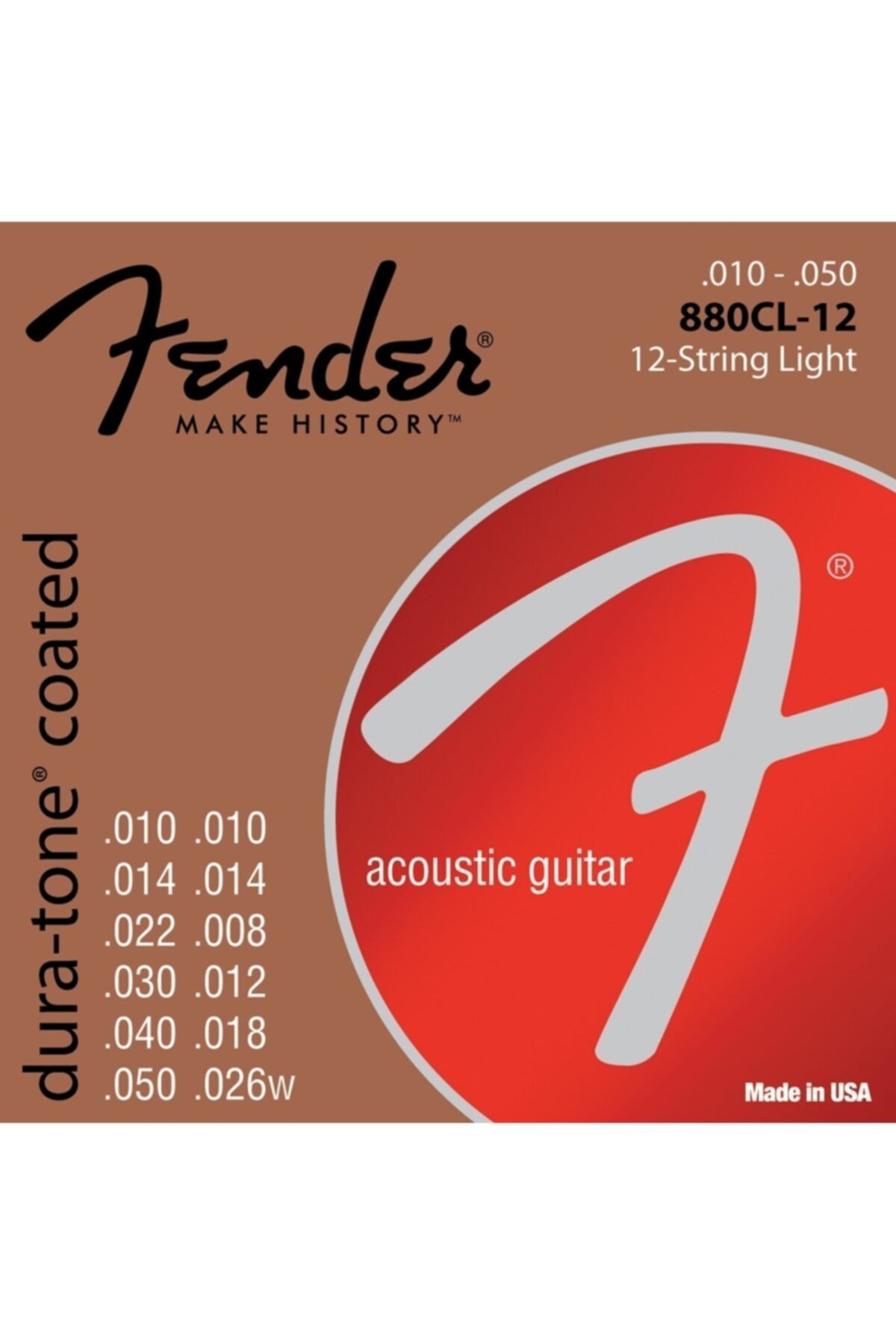 FENDER-880Cl12 80/20 Coated Suit String 12 String Acoustic Guitar String 1