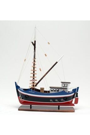 Ahşap Karadeniz Çektirme Gemi Modeli – Ağaç Çektiri Sandal Tekne Kayık Kotra Maketi C-4