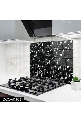 Cam Ocak Arkası Koruyucu Nota Desenli 60x52 Cm 6052OLCOAK106
