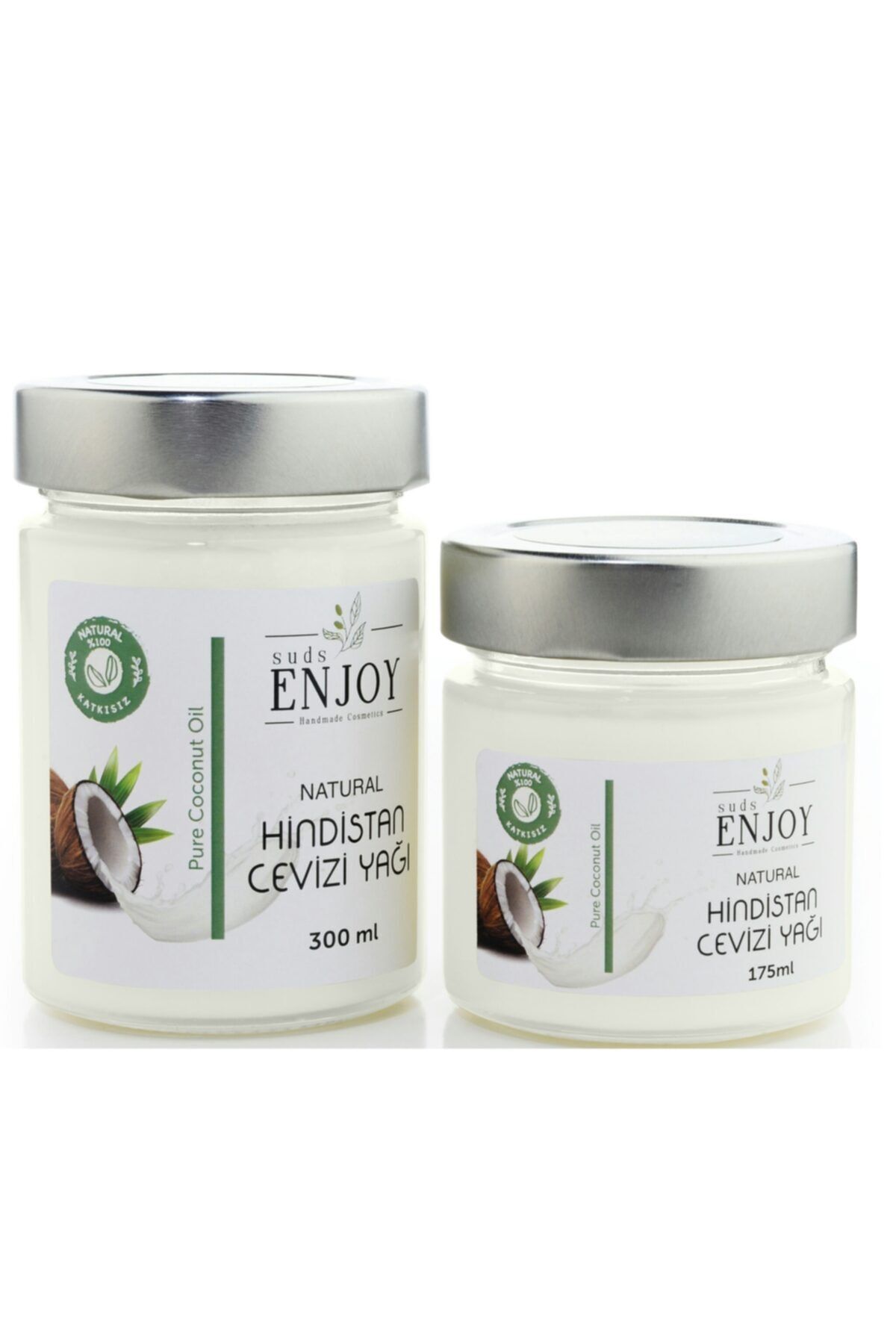 روغن نارگیل خالص طبیعی پرس سرد 300 میلی لیتر + 175 میلی لیتر Enjoy