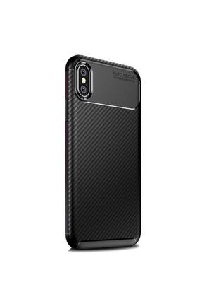 Apple Iphone Xs Max Karbon Desenli Negro Silikon Kılıf Siyah NKL-017