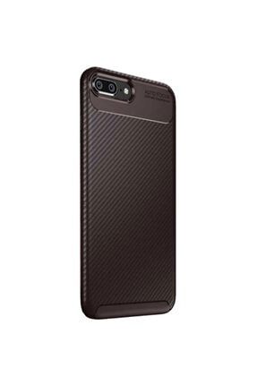 Apple Iphone 8 Plus Karbon Desenli Negro Silikon Kılıf Kahverengi NKL-014-2