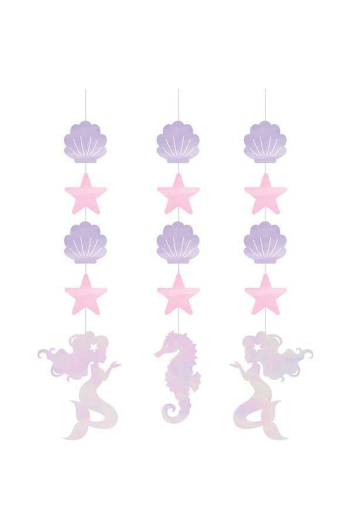 Parti Dünyası Parlayan Deniz Kızı 3 Lü Asma Süs 57 Cm