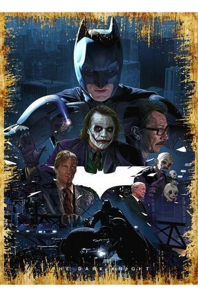 Ahşap Tablo Joker Batman Film Serisi Poster 50cmx70cm heybe03511294