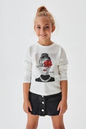 Kız Çocuk Ekru T-shirt 21fw1tj4516 21FW1TJ4516