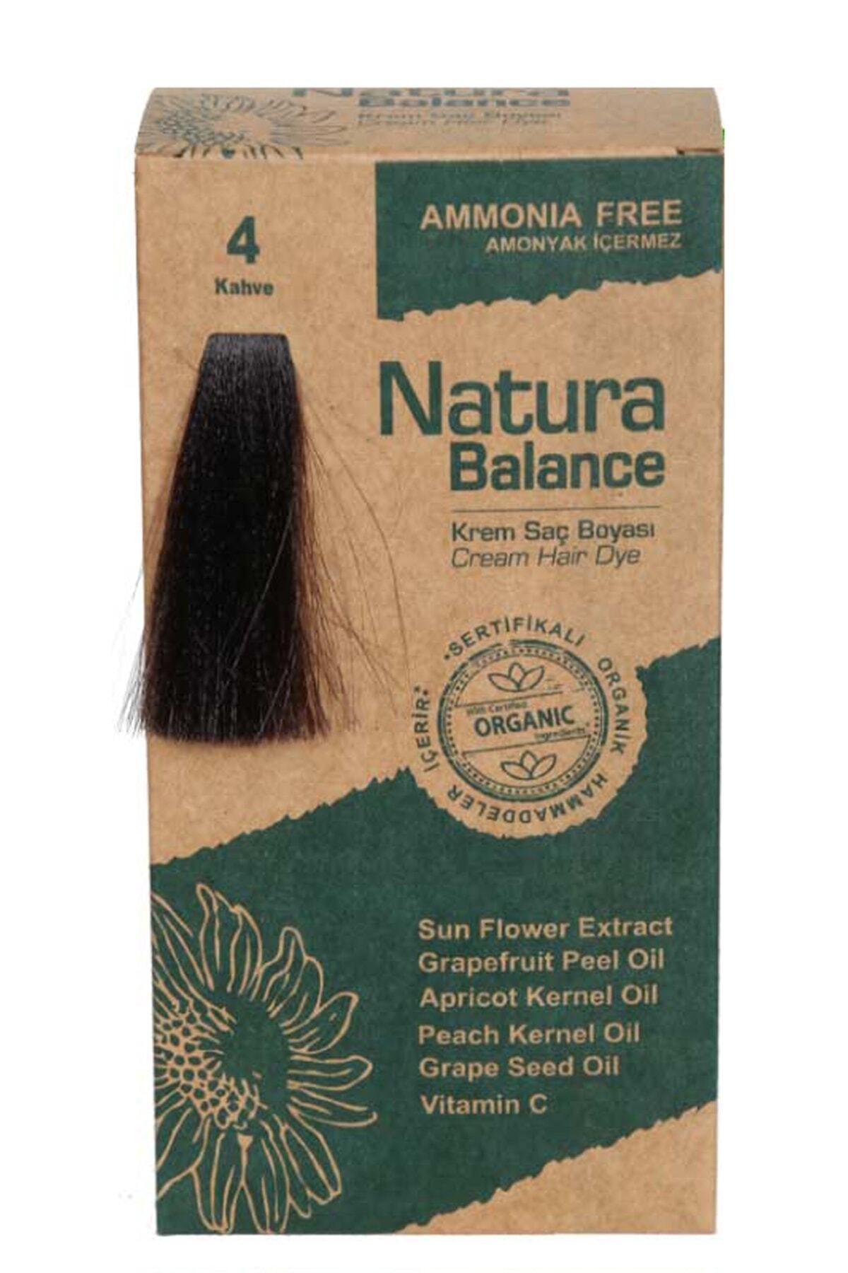 NATURABALANCE Natura Balance - Organik Krem Saç Boyası 4 Kahve 60ml
