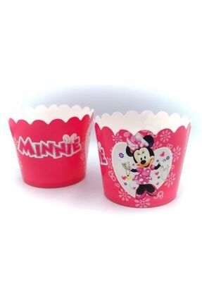 Minnie Mouse Konseptli Mini Fare Temalı Kek Kabı Muffin Kalıbı Cupcake Stand Kapsülü 25 Adet miniemuflin