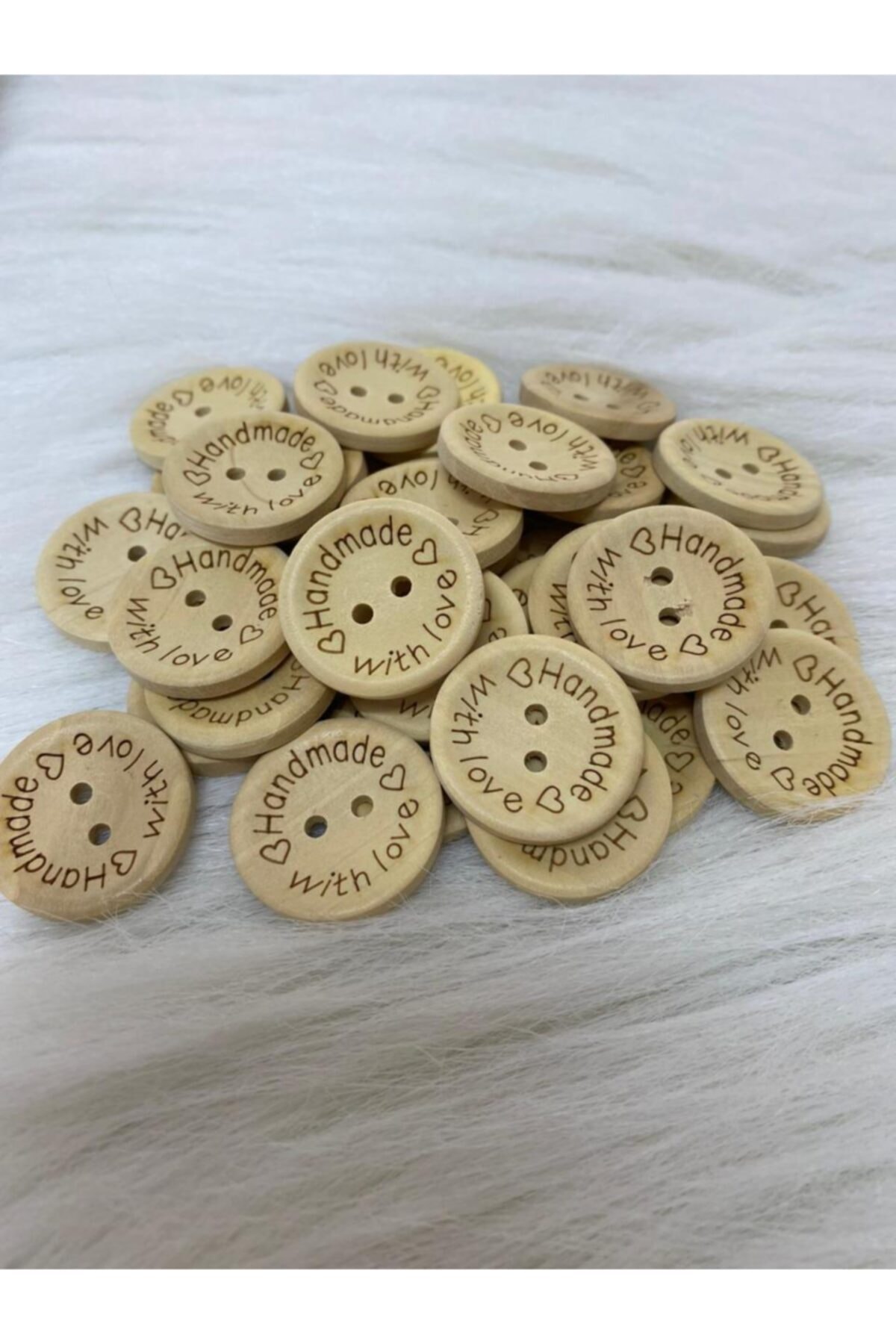 Genel Markalar Ahşap Handmade Düğme 2.5 Cm 20 Adet