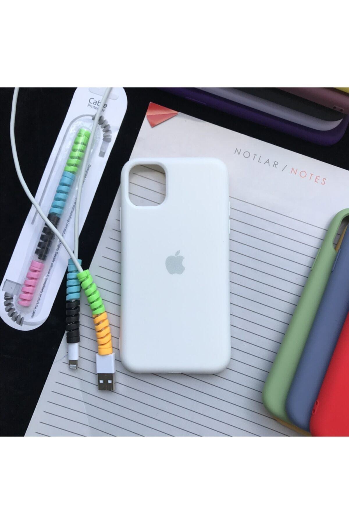 Iphone 11 Model, Logolu Lansman Kılıf Beyaz