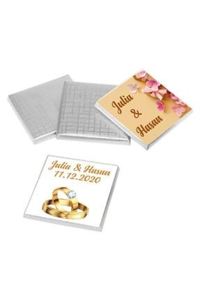 Söz Nişan Nikah Çikolatası 50 Adet Madlen Çikolata Gümüş DVA1803005741