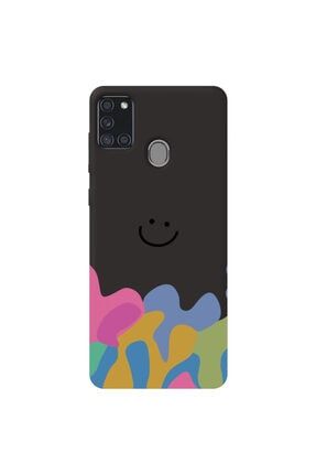 Samsung A21 S Siyah Renk Patern Smiley Tasarım Telefon Kılıfı Patern_220