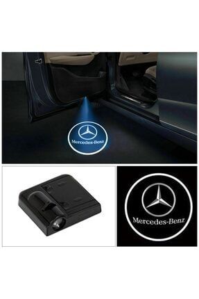 Mercedes 2 Adet Araçları Için Pilli Yapıştırmalı Mesafe Sensörlü Kapı Altı Led Logo / Projektör MRFSC4623MTHN