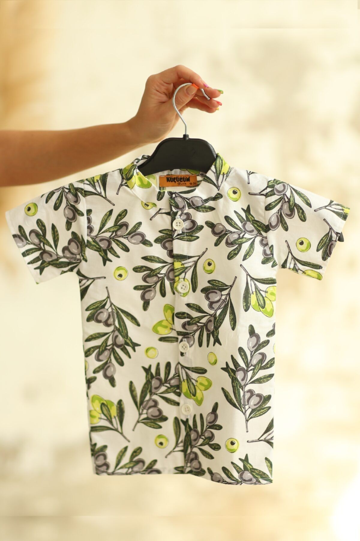 پیراهن پسرانه بچگانه طرح زیتون از سری مادر و کودک